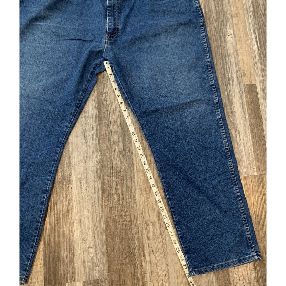 Wrangler Mens 42x30 Authentic Jeans Loose Blue Denim Straight Leg 85900DW - Picture 8 of 11